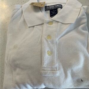 Very nice Structures Brand Men’s  White Polo Shirt. Size L. NWT!